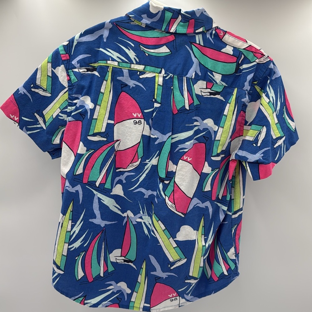 Vineyard Vines boys Blue Sailboat Print Shirt - Picture 3 of 3